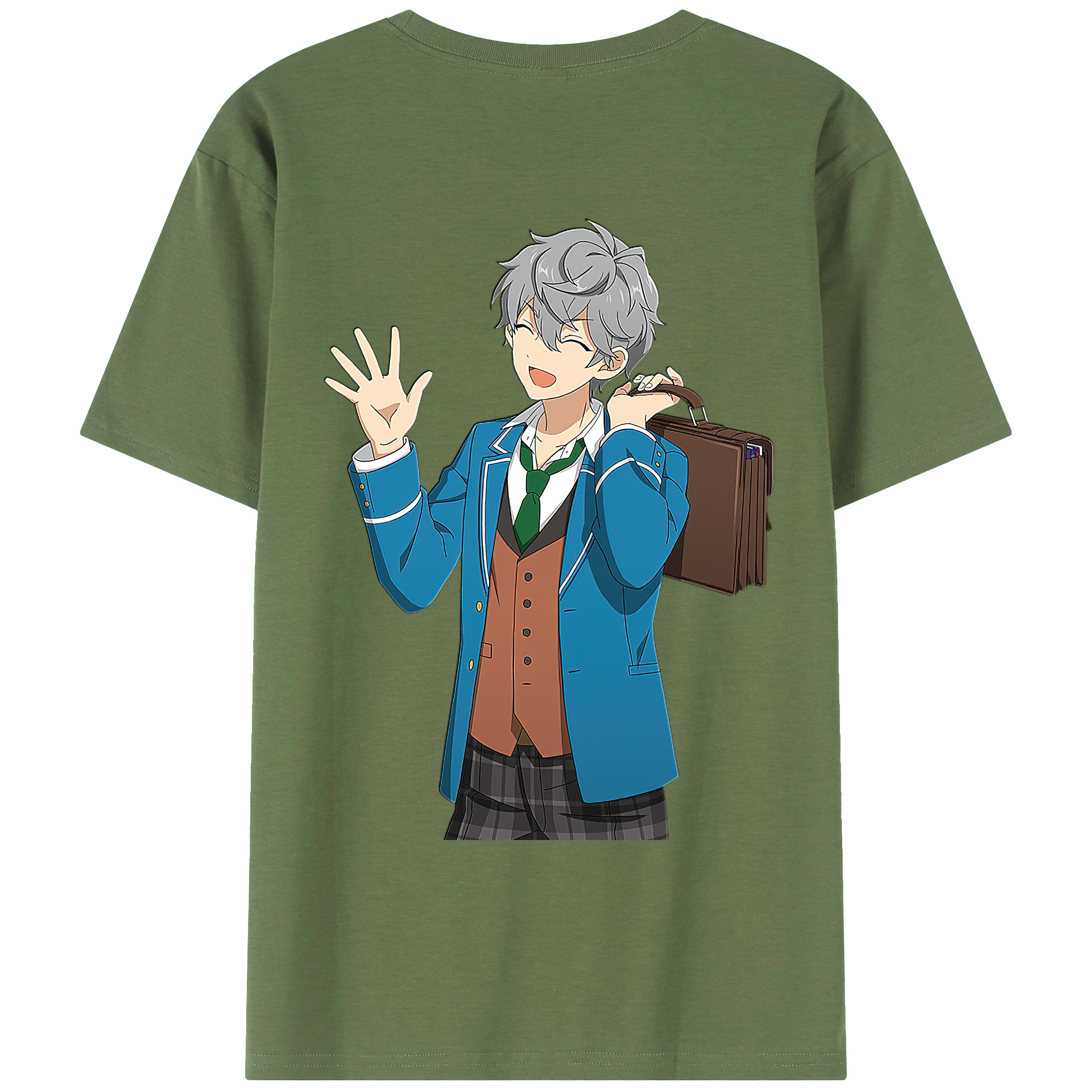 （画像用） あんさんぶるスターズ! Ensemble Stars 綿100％ メンズ半袖Tシャツ（バックプリント） 通気性